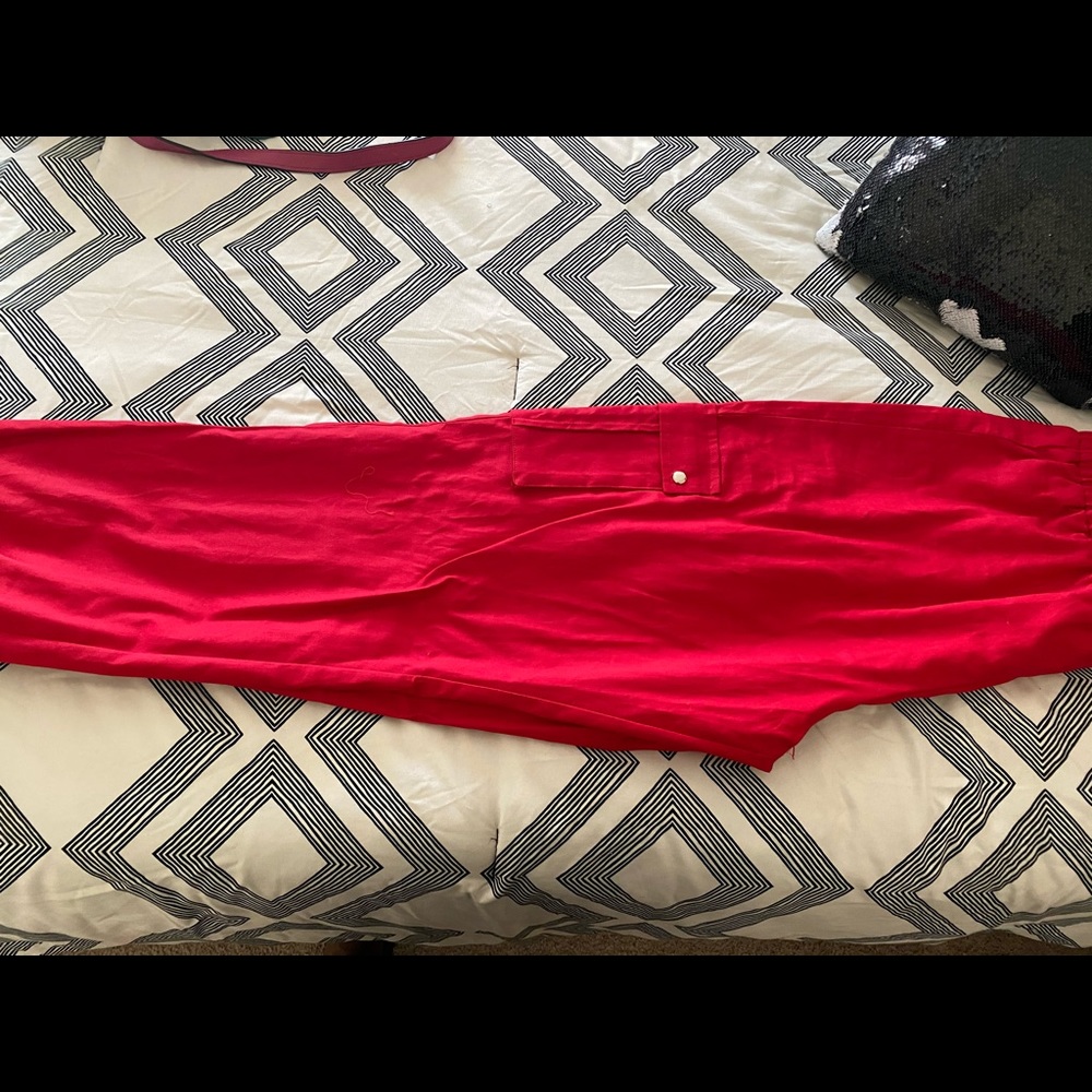 Red cargo pants